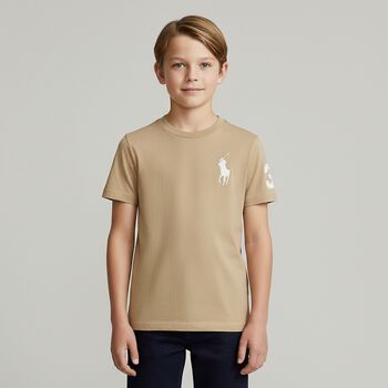 Boys Beige Logo T-Shirt