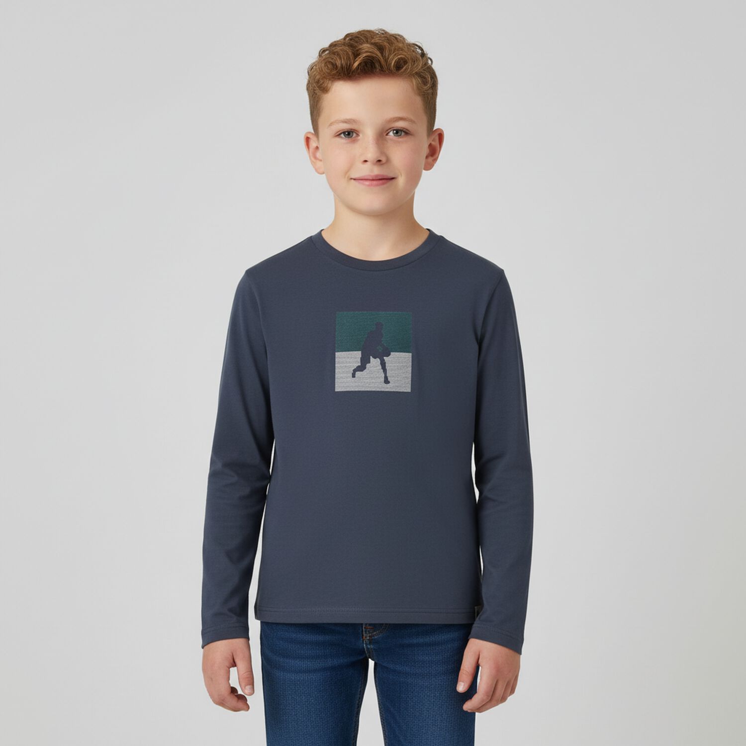 Boys Grey Long Sleeve Top, 1, hi-res