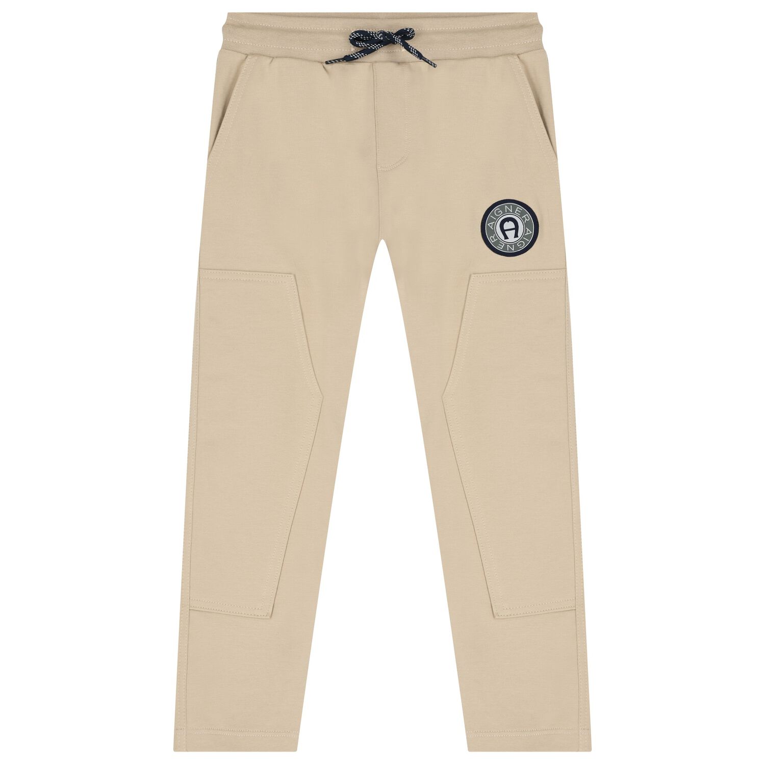 Boys Beige Logo Joggers, 1, hi-res