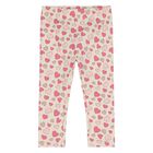 Younger Girls Beige Heart Leggings, 1, hi-res