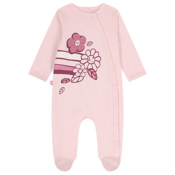 Baby Girls Pink Flower Babygrow