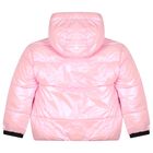Girls Silver & Pink Reversible Puffer Jacket, 1, hi-res