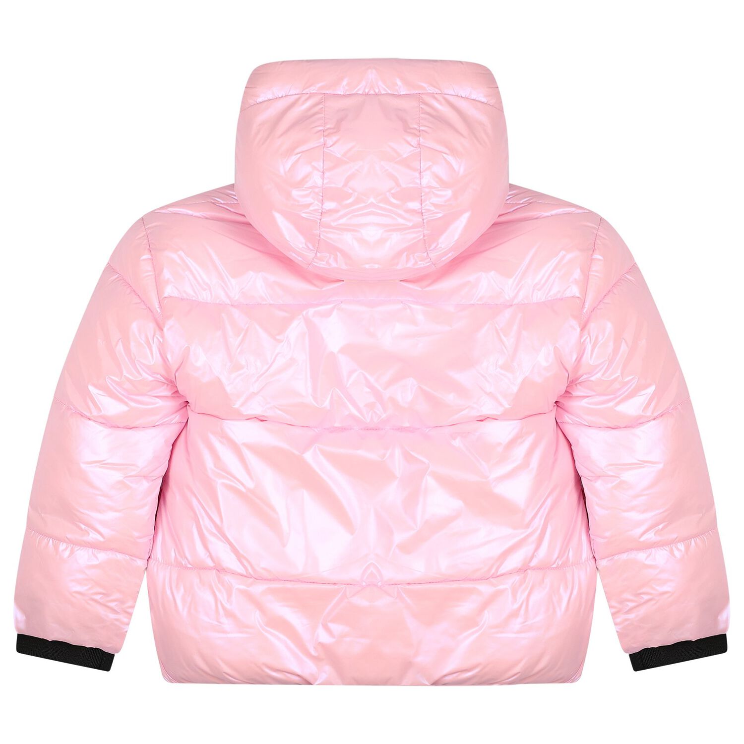 Girls Silver & Pink Reversible Puffer Jacket, 1, hi-res