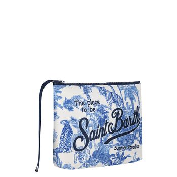 Girls White & Blue Aline Logo Pouch ( 15cm )