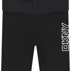 Girls Black Logo Leggings, 1, hi-res