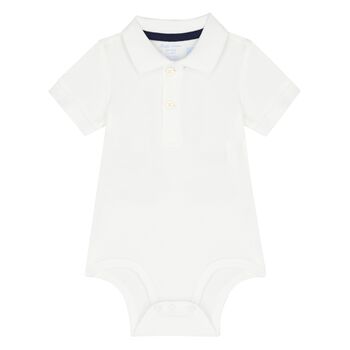 Baby Boys White Logo Bodysuit