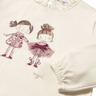 Younger Girls Ivory Long Sleeve Top, 2, hi-res
