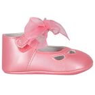 Baby Girls Pink Bow Pre Walker Shoes, 2, hi-res