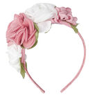 Girls Pink Flower Headband, 1, hi-res