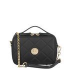 Girls Black Quilted Handbag, 1, hi-res