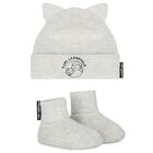 Grey Hat & Bootie Ikonik Karl & Choupette Baby Gift Set, 1, hi-res