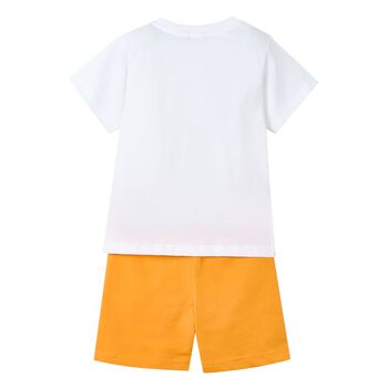 Boys White & Orange Short Set