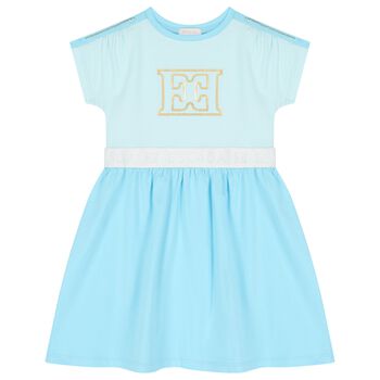 Girls Blue Logo Dress