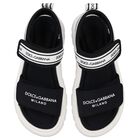 Black & White Logo Velcro Sandals, 1, hi-res