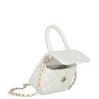 Girls Ivory Heart Quilted Handbag, 1, hi-res