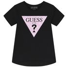 Girls Black Logo T-Shirt, 3, hi-res