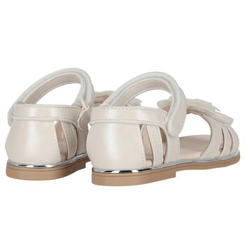 Girls White Flower Sandals