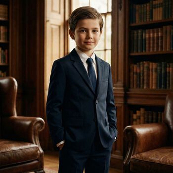 Boys Navy Blue Suit