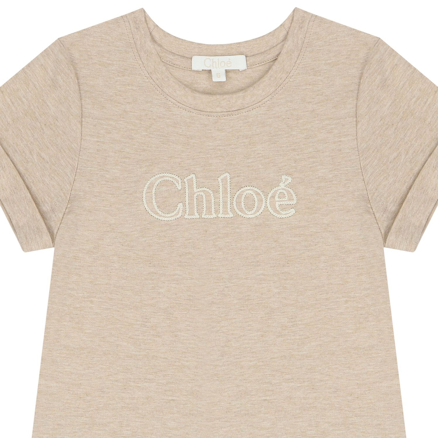 Girls Beige Logo T-Shirt, 1, hi-res image number null