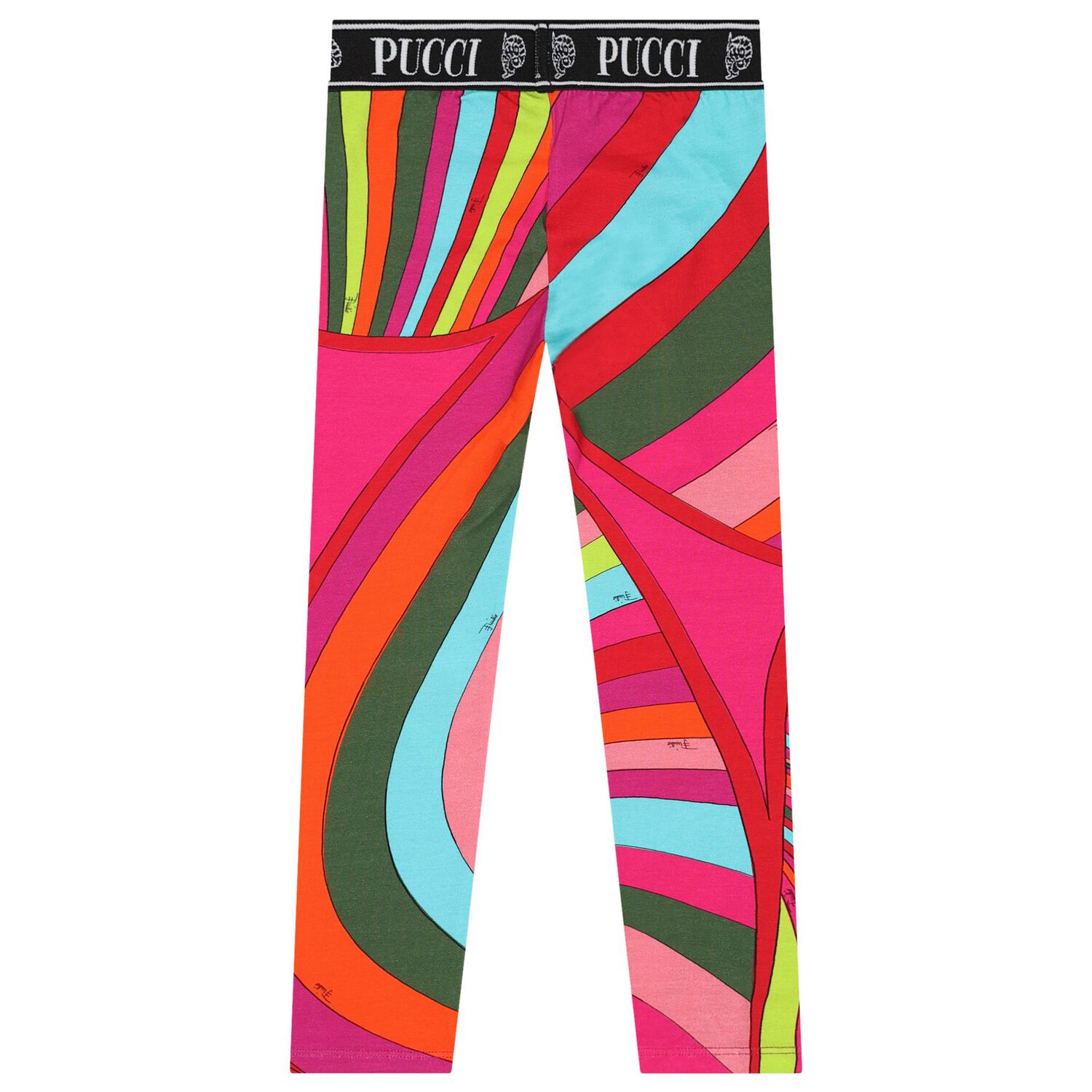 Girls Pink & Green Logo Iride Leggings, 2, hi-res
