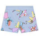 Girls Blue Fairy Shorts, 1, hi-res
