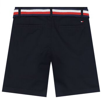 Boys Navy Blue Logo Shorts