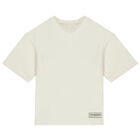 Oversized Ivory Logo T-Shirt, 1, hi-res