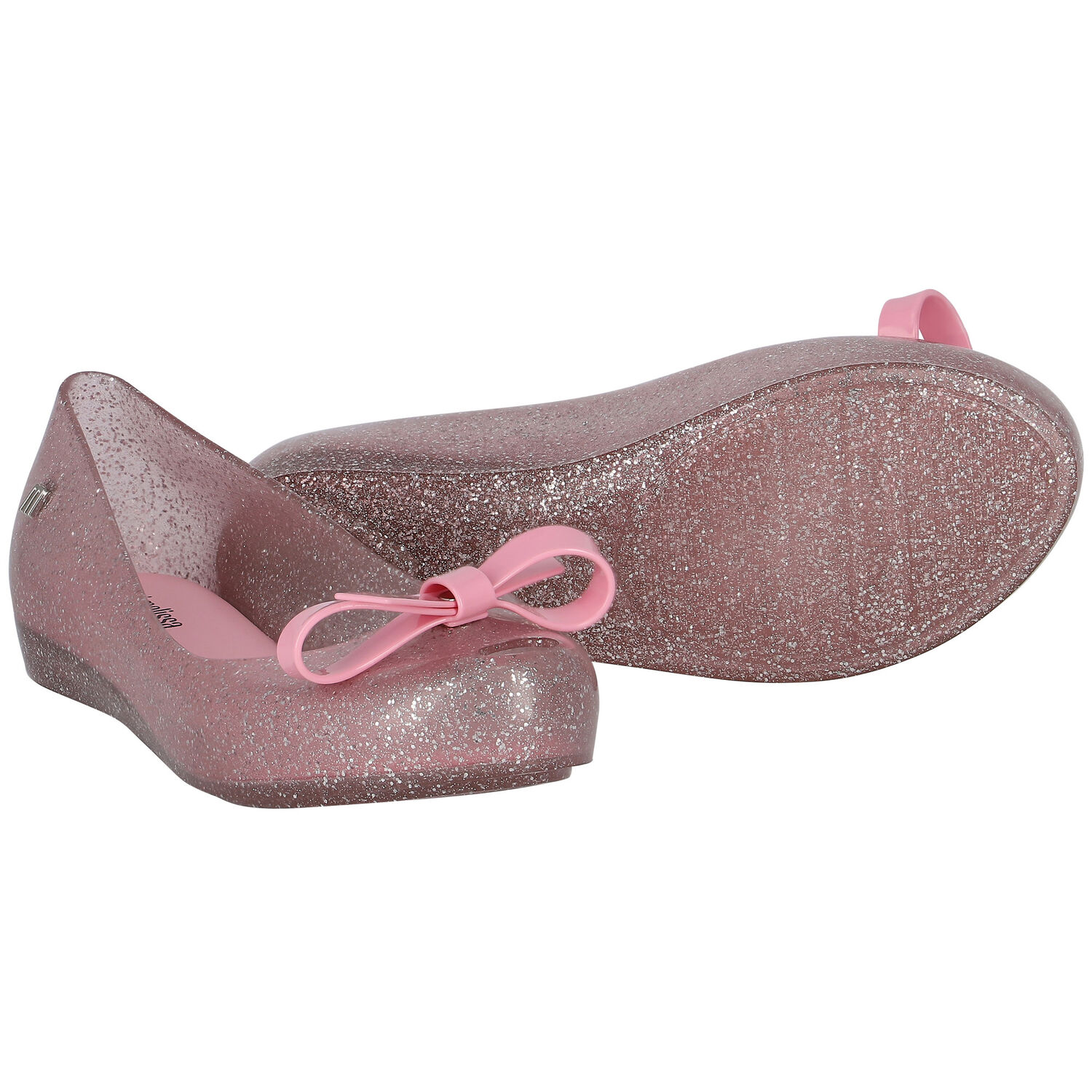 Girls Pink Bow Jelly Shoes, 1, hi-res