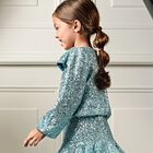 Girls Aqua Embellished Sequin Skirt Set , 1, hi-res