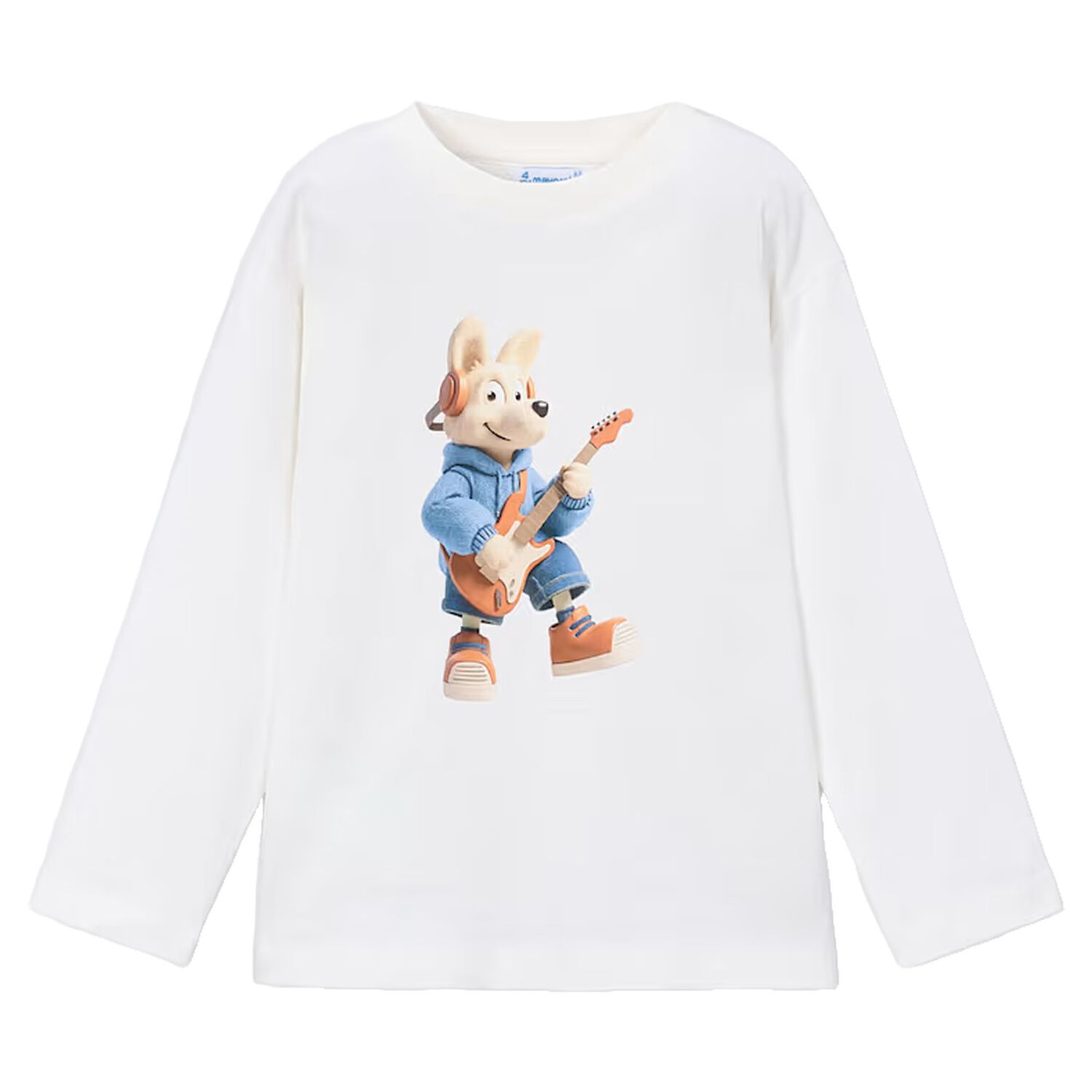 Boys Ivory Dog Long Sleeve Top, 1, hi-res