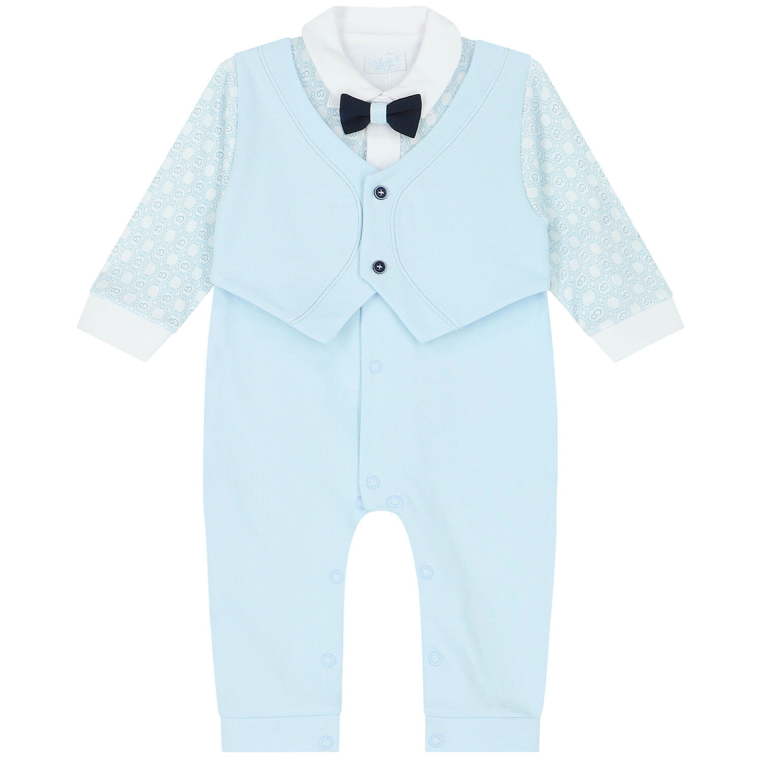 Boys Blue Special Occasion Romper Suit, 1, hi-res