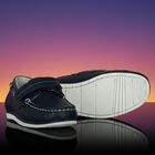Boys Navy Blue Leather Shoes, 1, hi-res