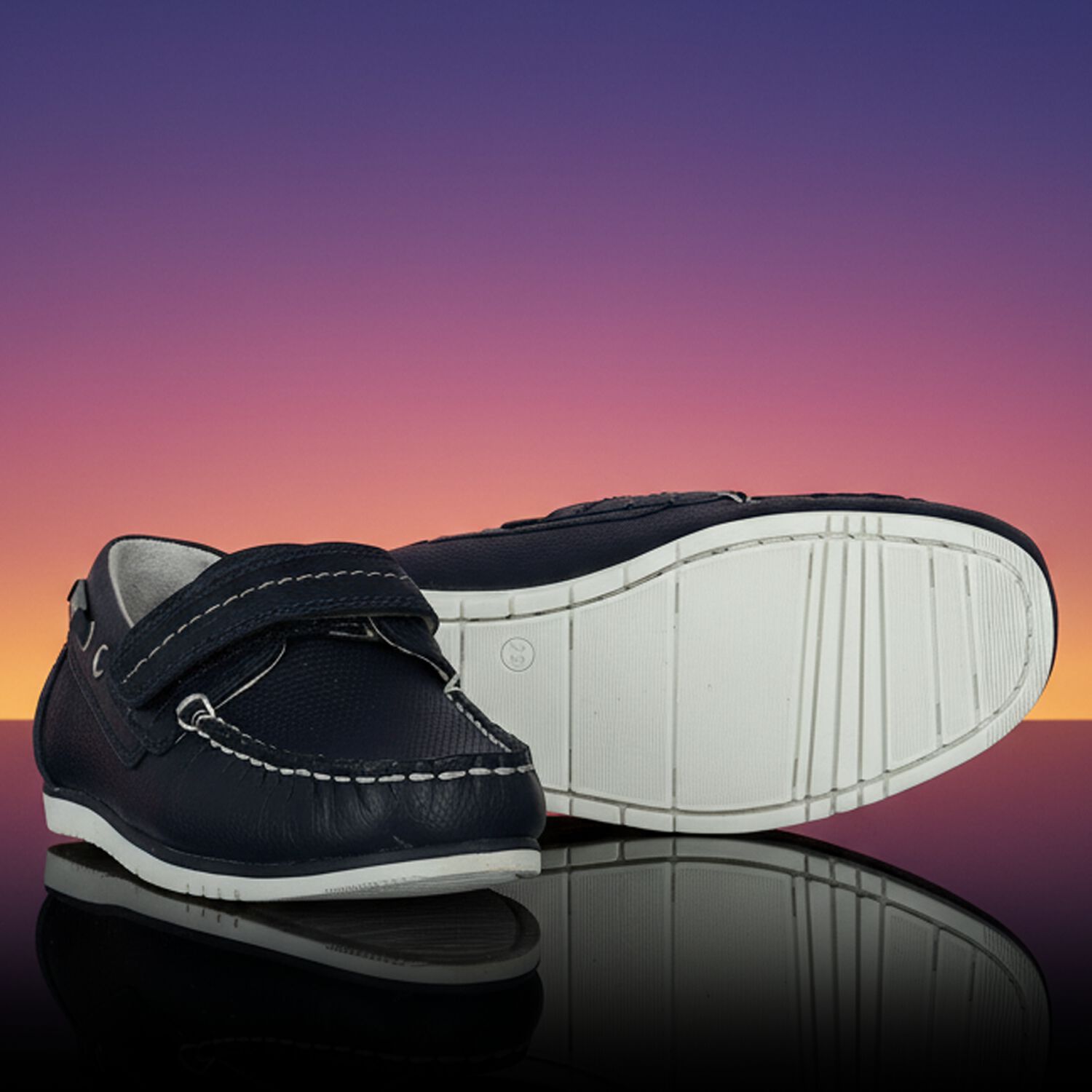 Boys Navy Blue Leather Shoes, 1, hi-res
