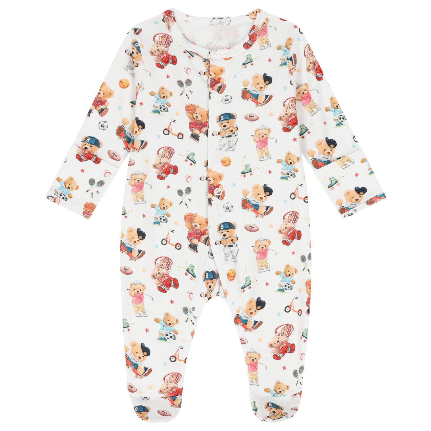 Baby Boys Playful Bear Babygrow Gift Set (3 Piece), 1, hi-res