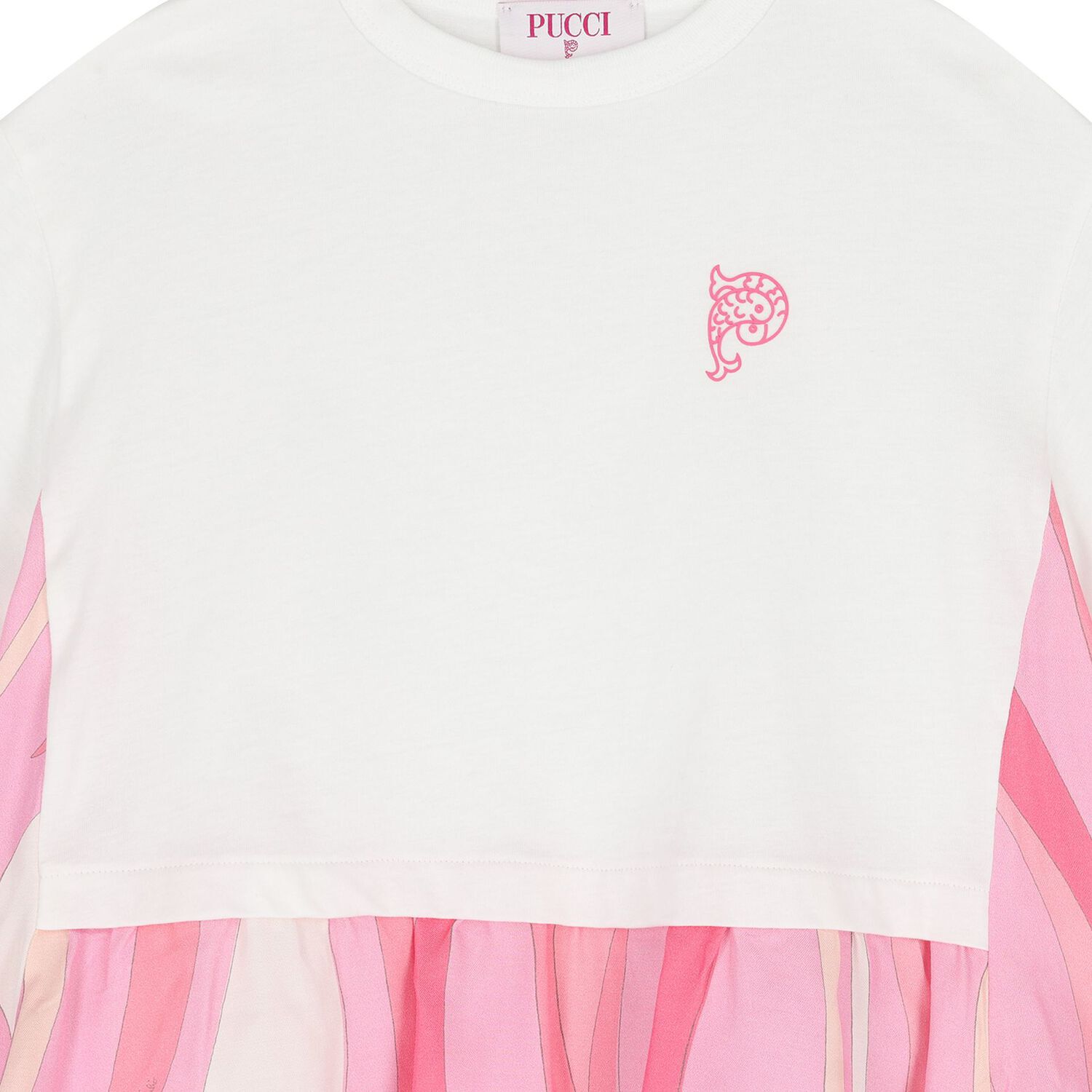 Girls White Pesci Logo T-Shirt, 1, hi-res