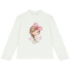 Girls Ivory Long Sleeve Top, 1, hi-res