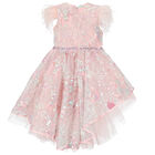 Girls Pink Embellished Sequin Tulle Dress, 1, hi-res
