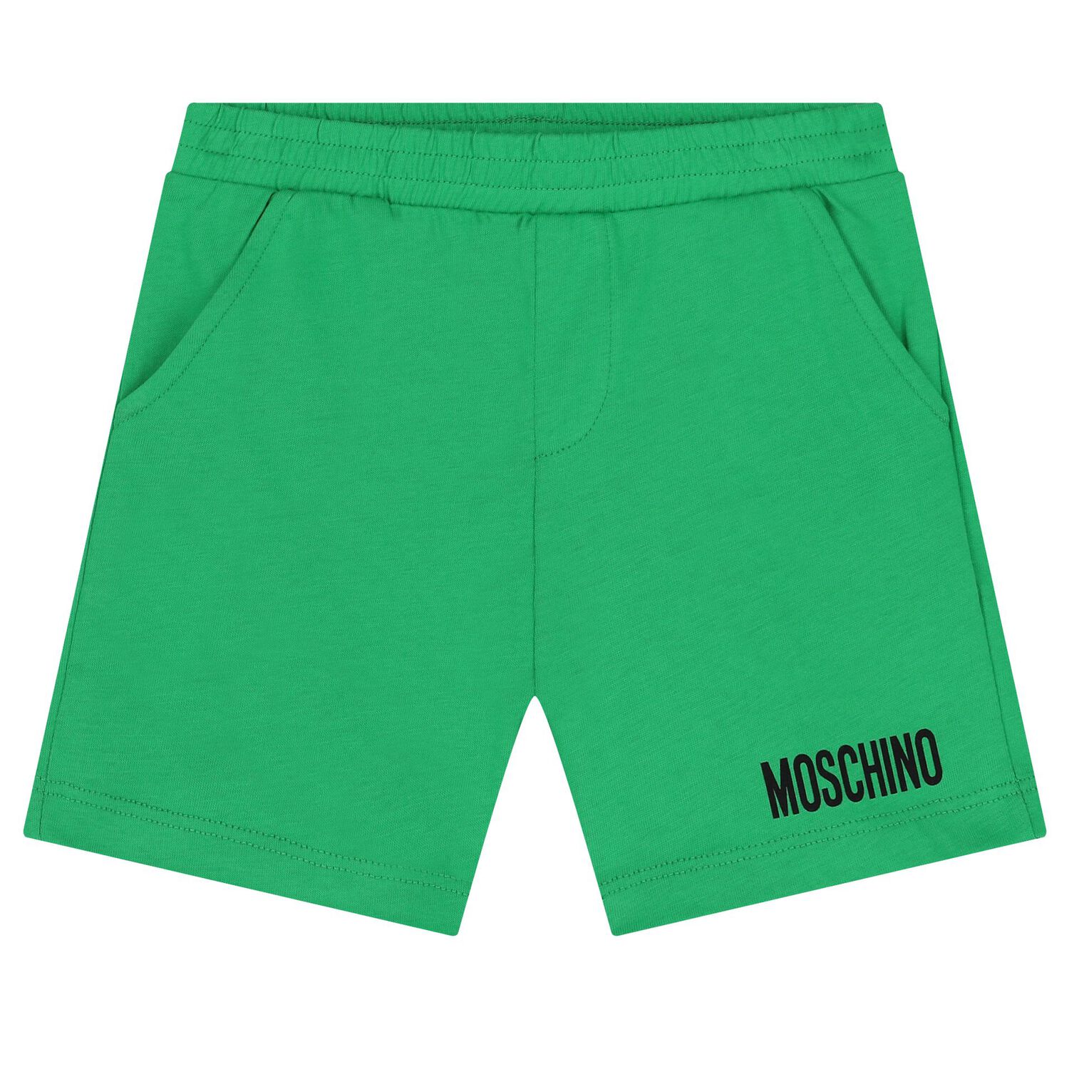 Younger Boys White & Green Logo Shorts Set, 1, hi-res