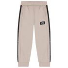 Boys Beige Logo Joggers, 2, hi-res