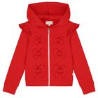 Girls White & Red Ruffled Tracksuit Set, 1, hi-res