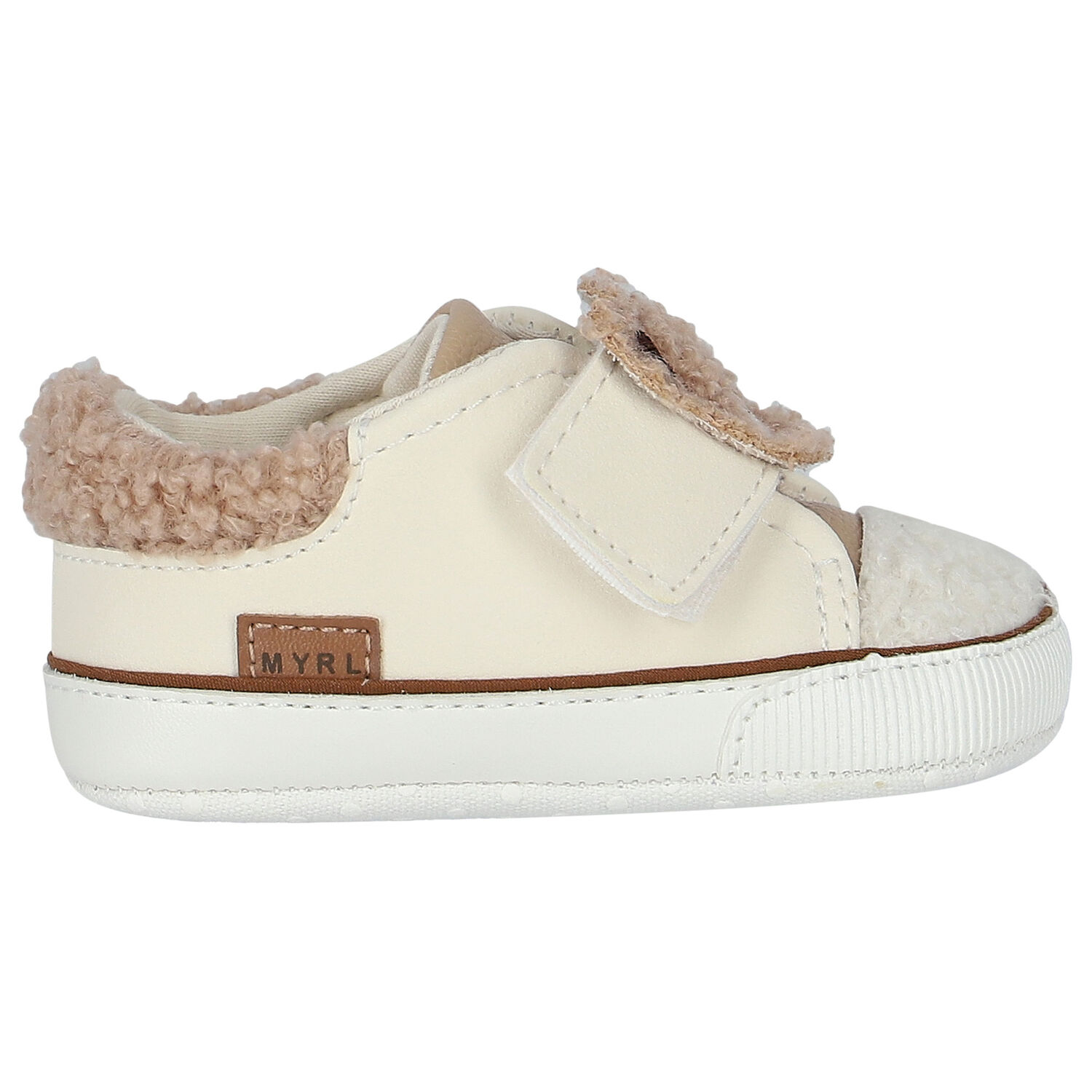 Ivory Teddy Bear Pre Walker Shoes, 1, hi-res image number null