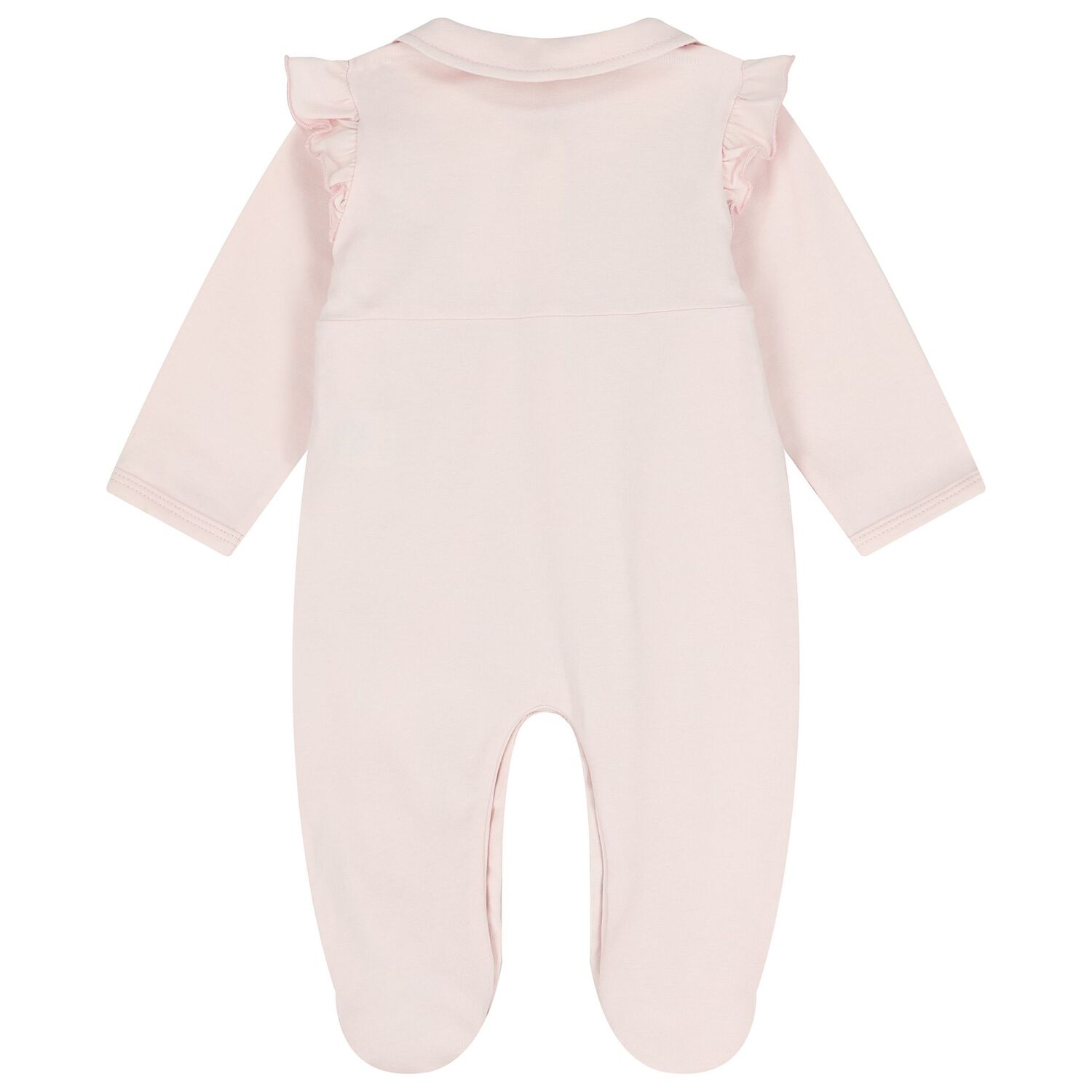 Baby Girls Pink Logo Ruffled Babygrow, 2, hi-res
