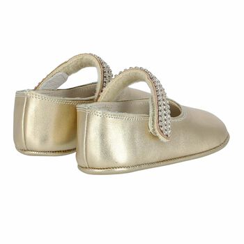 Baby Girls Gold Embellished Pre Walker Shoes