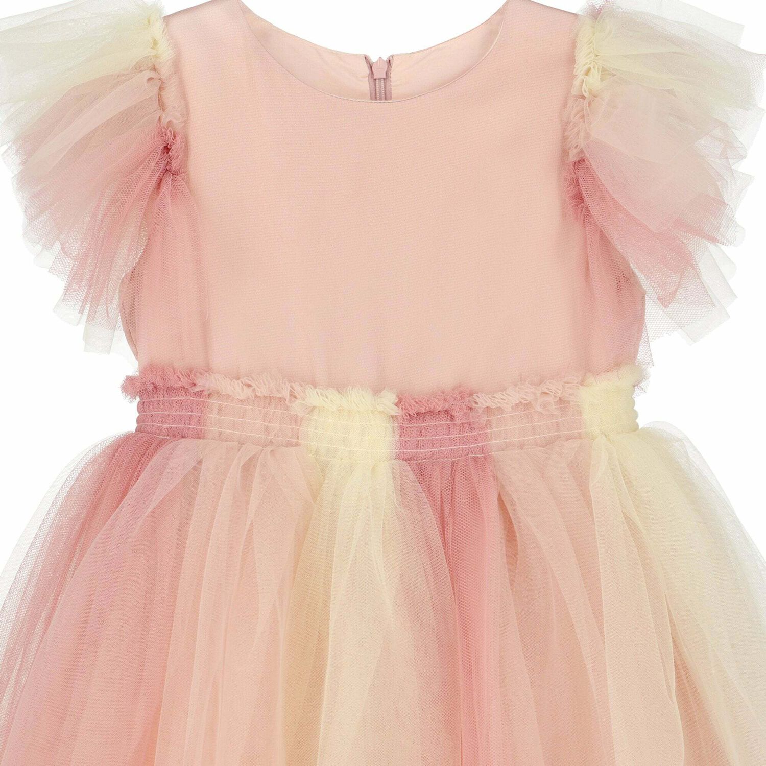 Girls Pink Ombre Tulle Dress, 1, hi-res