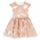 Girls Pink & Gold Organza Dress, 1, hi-res