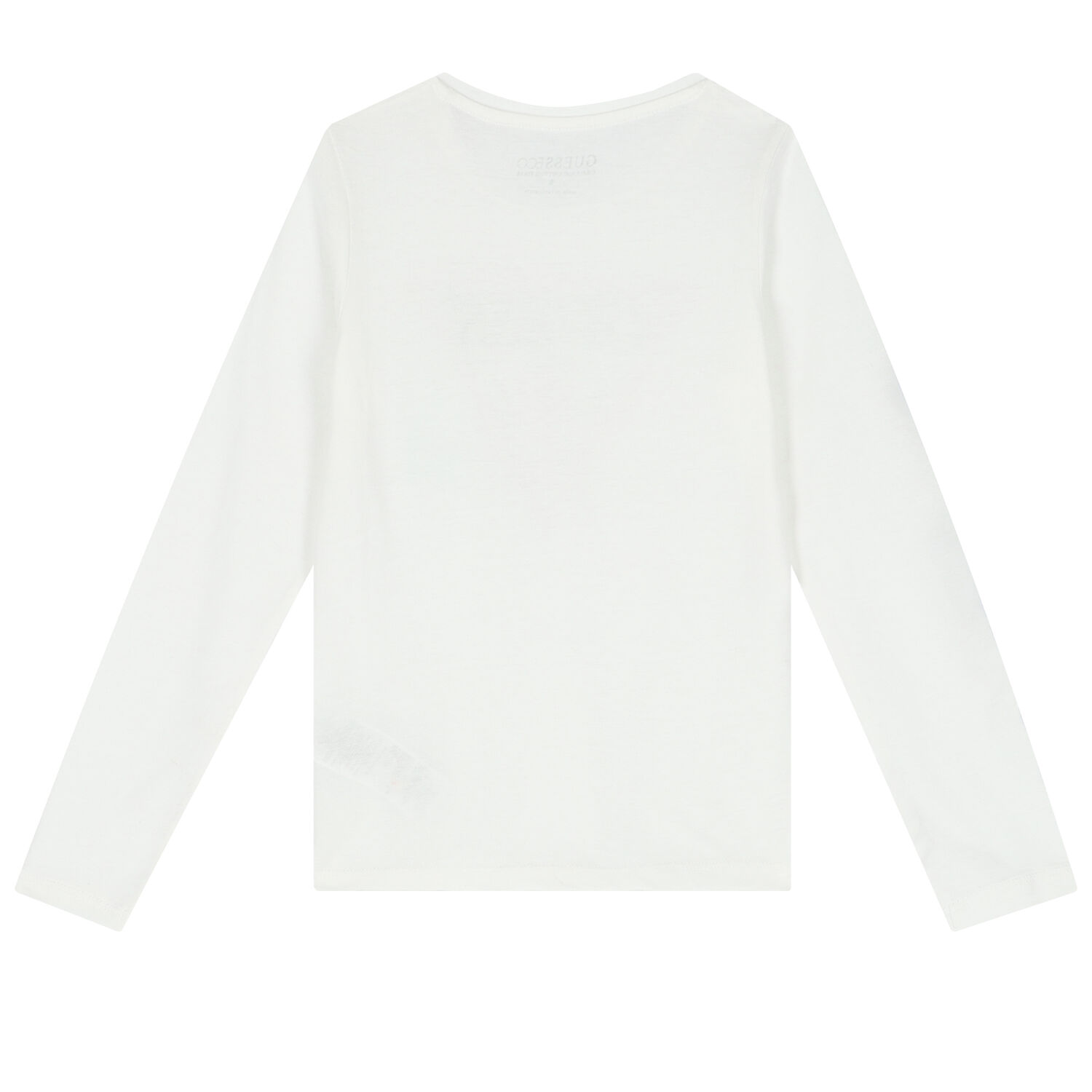 Girls White Logo Long Sleeve Top, 1, hi-res