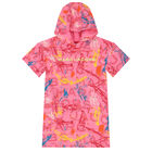 Girls Pink Logo Hooded Dress, 1, hi-res