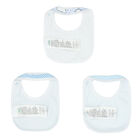 Baby Boys White & Blue Bibs (3-Pack), 2, hi-res