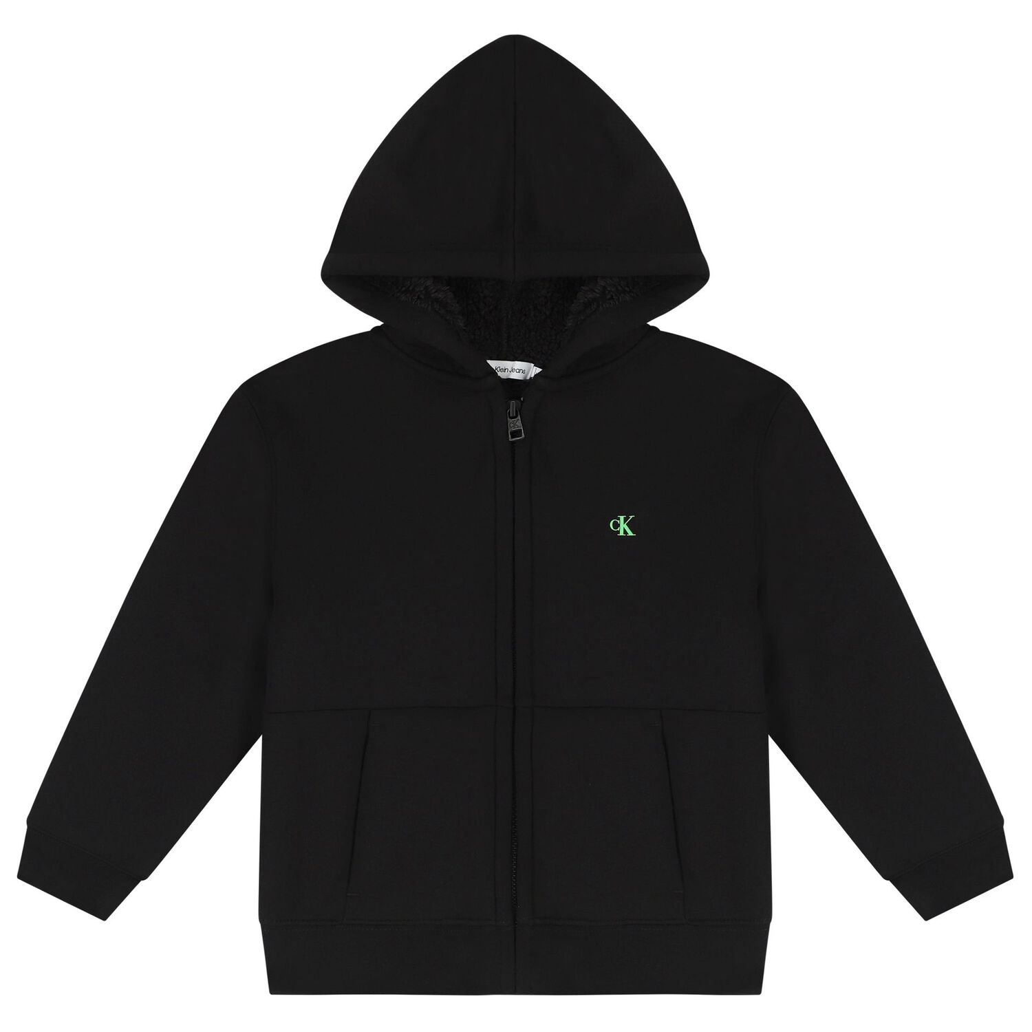 Boys Black Logo Hooded Zip Up Top, 1, hi-res image number null