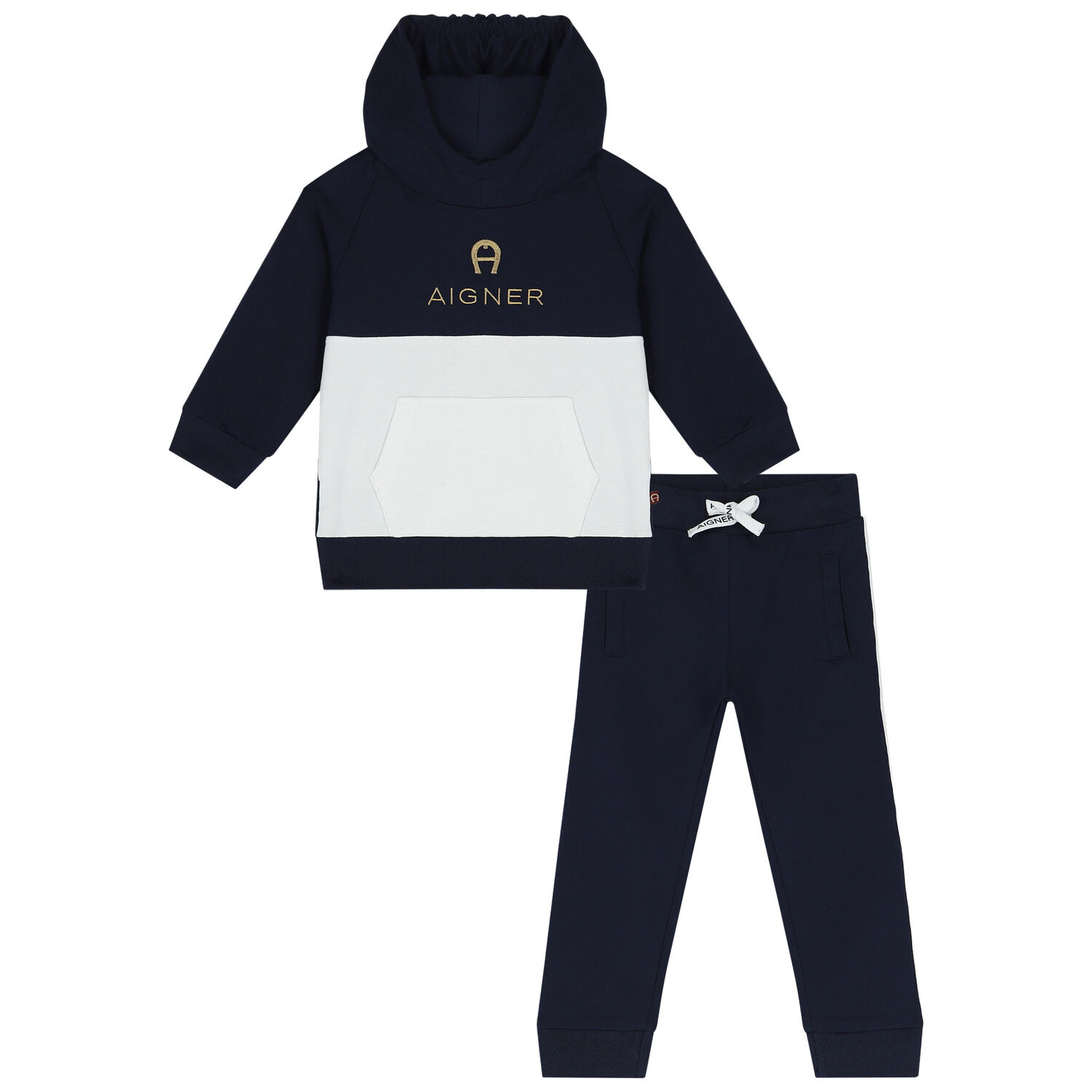 Younger Boys Navy Blue & White Logo Tracksuit, 1, hi-res image number null
